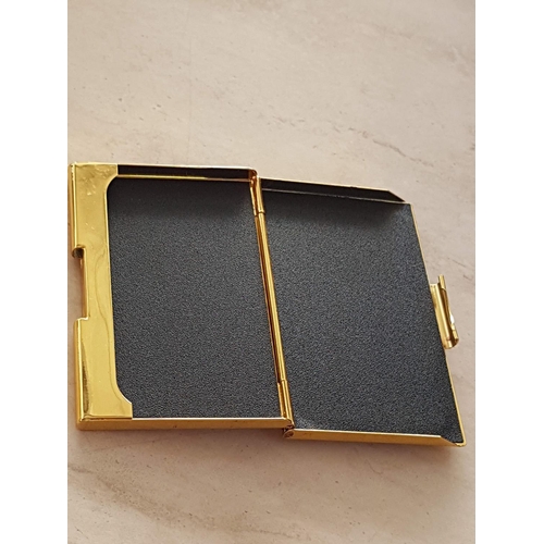 159 - Posh Card Holder in Gold Tone Decorated with Amber (6 x 9cm)