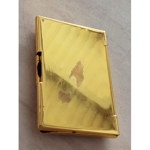 159 - Posh Card Holder in Gold Tone Decorated with Amber (6 x 9cm)