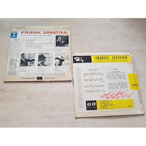 209 - 2 x Marlene Dietrich and Charles Aznavour LP's and 2 x Charles Aznavour Single Vinyl's (4)