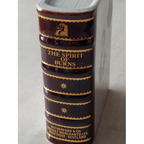 68 - 'The Spirit of Burns', Ceramic Whisky Bottle in the Shape of a Book, By Rutherford & Co, Whisky Merc... 