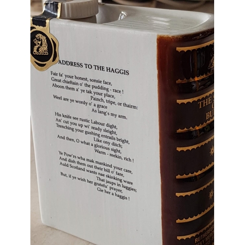 68 - 'The Spirit of Burns', Ceramic Whisky Bottle in the Shape of a Book, By Rutherford & Co, Whisky Merc... 