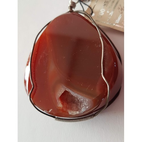 192 - Large Natural Stone Pendant (Approx. 4 x 5cm) on Strap