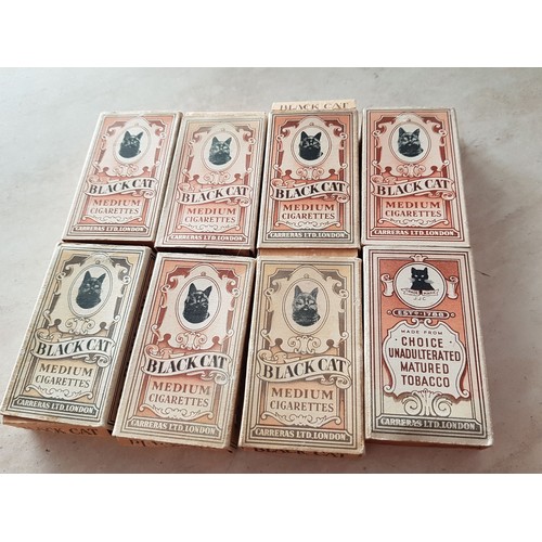 104 - Collection of Cigarettes Carts with Original Boxes, Circa 1900 - 1920 (7 x Black Cat Medium Cigarett... 