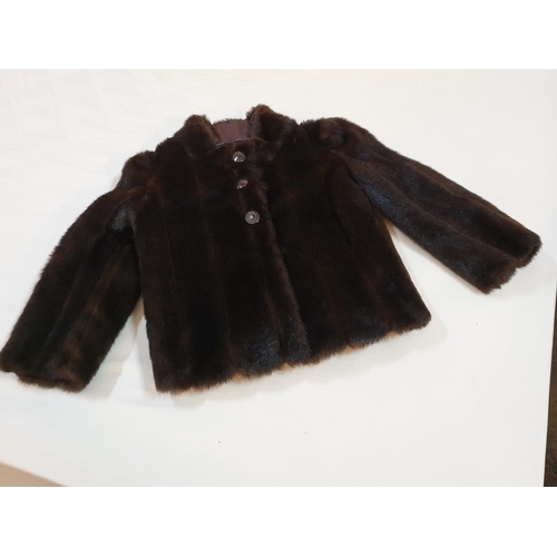 160 - Mon Soon Faux Fur Ladies Jacket with Large Decorative Buttons (Size UK14, EUR 42)