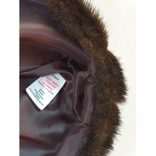 160 - Mon Soon Faux Fur Ladies Jacket with Large Decorative Buttons (Size UK14, EUR 42)