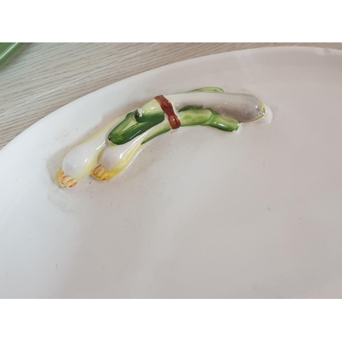 23 - Vintage 'Gustavsberg' Swedish Design Cucumber Plate, Circa 1950's, (Approx. L: 30cm), Together with ... 