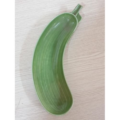 23 - Vintage 'Gustavsberg' Swedish Design Cucumber Plate, Circa 1950's, (Approx. L: 30cm), Together with ... 