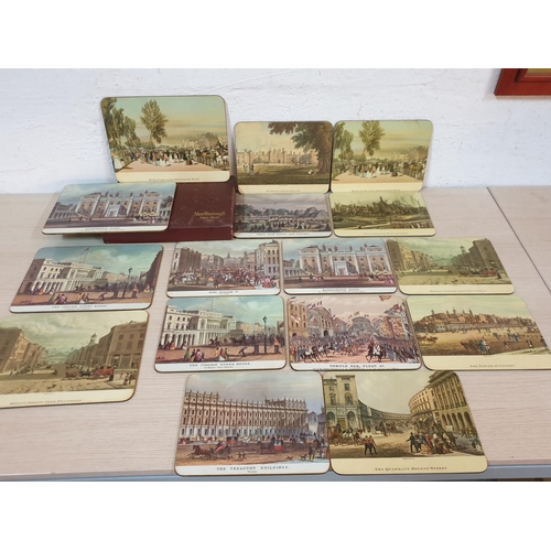 84 - Vintage Table Mats (4 x Large, 29 x 21.5cm each and 12 x Medium Size, 24.5 x 19.5cm each) with Scene... 