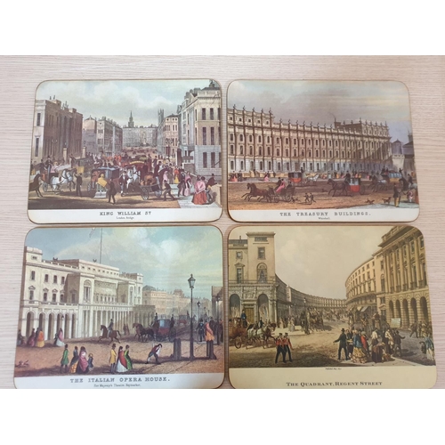 84 - Vintage Table Mats (4 x Large, 29 x 21.5cm each and 12 x Medium Size, 24.5 x 19.5cm each) with Scene... 