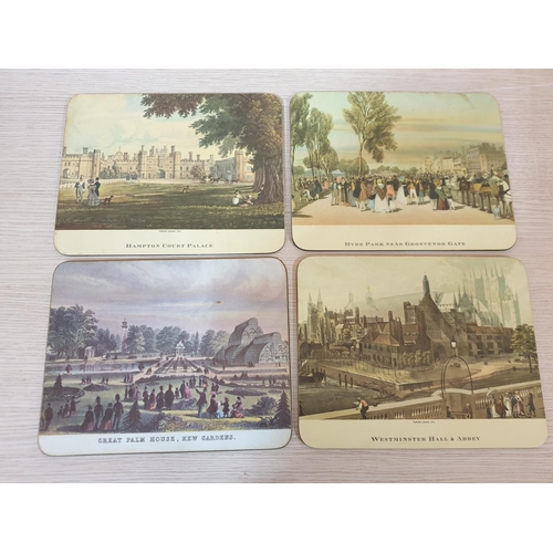 84 - Vintage Table Mats (4 x Large, 29 x 21.5cm each and 12 x Medium Size, 24.5 x 19.5cm each) with Scene... 