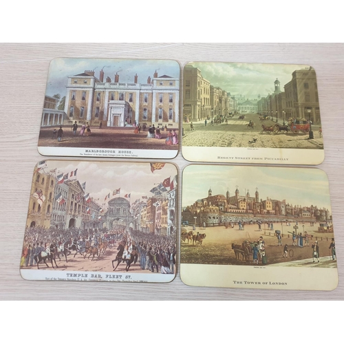 84 - Vintage Table Mats (4 x Large, 29 x 21.5cm each and 12 x Medium Size, 24.5 x 19.5cm each) with Scene... 