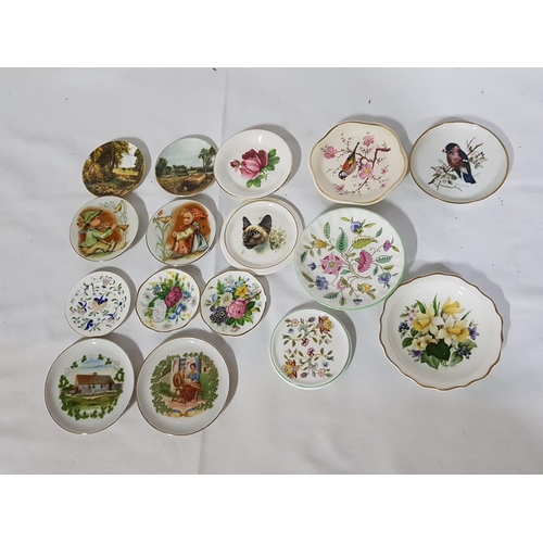 27 - Collection of Various Named Porcelain Pin Dishes / Small Plates (16pcs), Incl. Coalport, Royal Alber... 