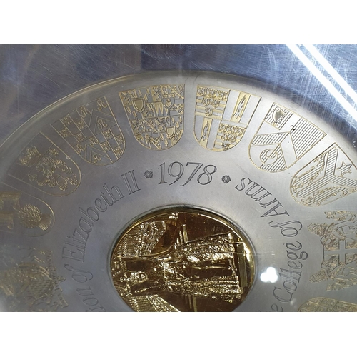 67 - 1978 Coronation of Queen Elizabeth The College of Arms Commemorative Sterling Silver and Gilt Plate ... 