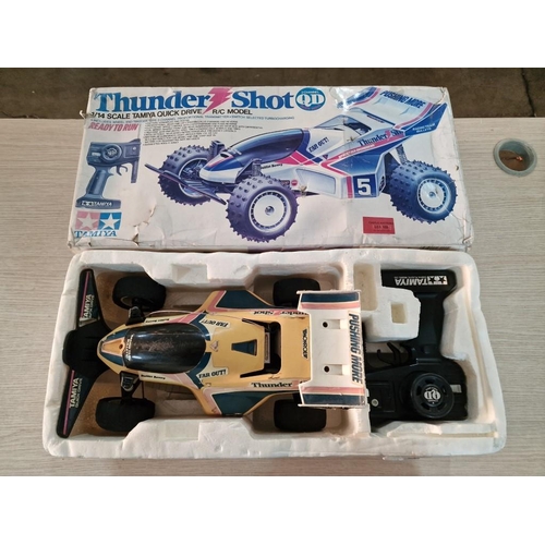 159 - Tamiya 1/14 Scale 'Thunder Shot' Quick Drive Radio Controlled Car, (Item: 46001), with Box, Untested