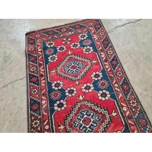 393 - Hand Woven Persian Style Carpet Runner with Geometric Design, (Approx. 75 x 305cm)