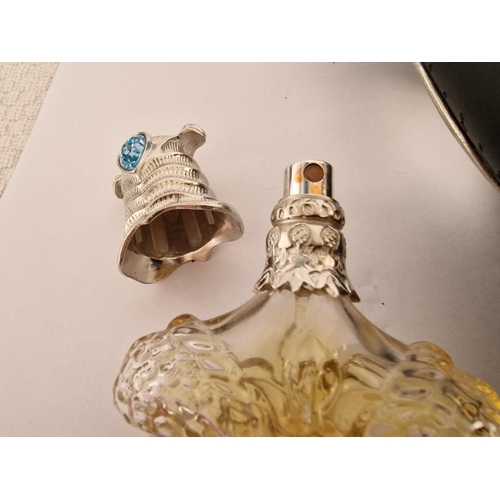 397 - 'Opulent Shaik Classic No 33' Perfume Bottle, Decorated with White Metal and Blue Stones, in Outer, ... 