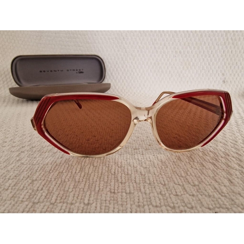 398 - Balenciaga Sunglasses, Hand Made in Paris, France, Red Frame with Brown Lenses, 'New Old Stock'