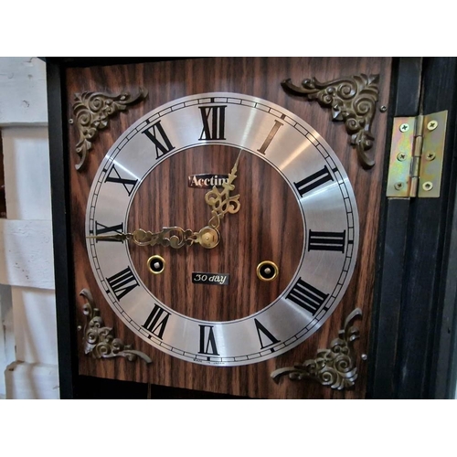 305 - Vintage Acctim Wall Clock, 30-Day Key Wound & Pendulum Movement with Chimes, Made in Japan * Running... 