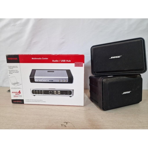 401 - Toshiba Multimedia Center (Audio / USB Hub), with Box, Together with Pair of BOSE 'VS100' Video Spea... 