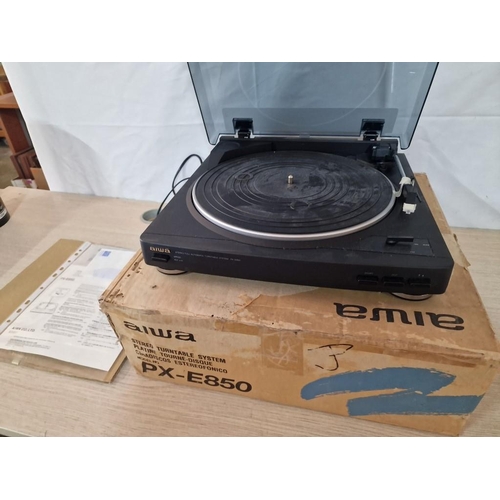 402 - Aiwa Stereo Turntable / Record Player, (Model: PX-E850) with Box, (Untested)