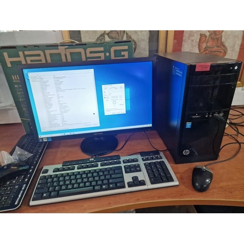 409 - Computer Lot; HP 110 Desktop with Windows 10 Home, 2.60GHz, Core 2, 8GB RAM, 1TB HD, Hanns-G 22'' Mo... 