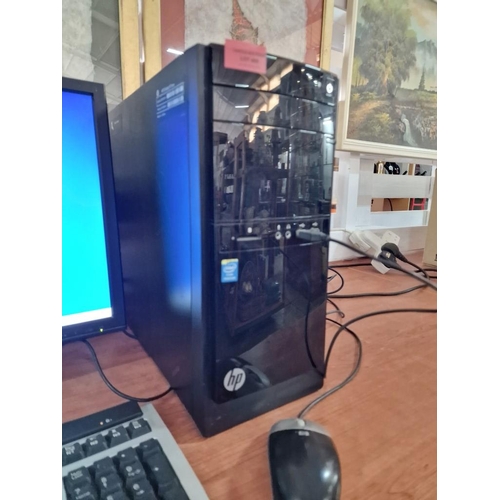 409 - Computer Lot; HP 110 Desktop with Windows 10 Home, 2.60GHz, Core 2, 8GB RAM, 1TB HD, Hanns-G 22'' Mo... 