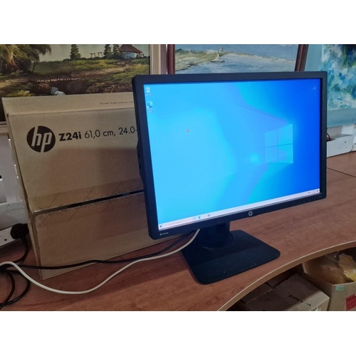 410 - HP 'Z24i' Computer Monitor / IPS Display, 24'' with Adjustable Height and Angle Stand, with Box * Ba... 