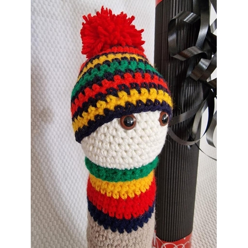 77 - Hand Made 'Wappie'; Freestanding One-Off Puppet Made with Quality Yarn, Non Allergeic Filling, Woode... 