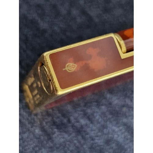 103 - S.T. Dupont (Paris) Chinese Lacquer & Gold Maduro Lighter, with Felt Case