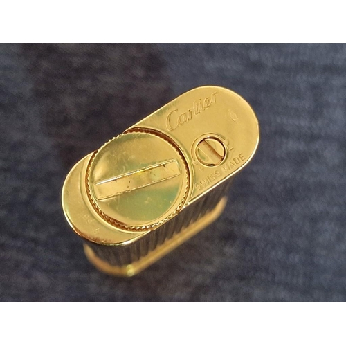 109 - Cartier Trinity Lighter, Gold Plated, Oval Shape, Swiss Made