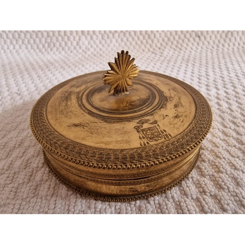 174 - Small Round Marble Bowl, Together with Marble Ashtray with Brass Claw Feet and Vintage Brass Powder ... 