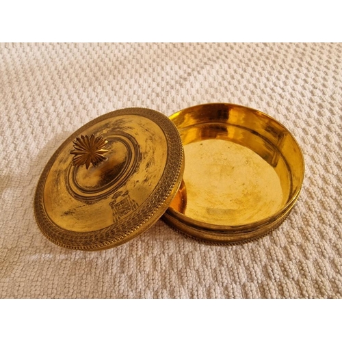 174 - Small Round Marble Bowl, Together with Marble Ashtray with Brass Claw Feet and Vintage Brass Powder ... 