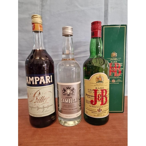 233 - 3 x Bottles of Alcohol; Campari, Sambuca and J&B Whisky, (3)