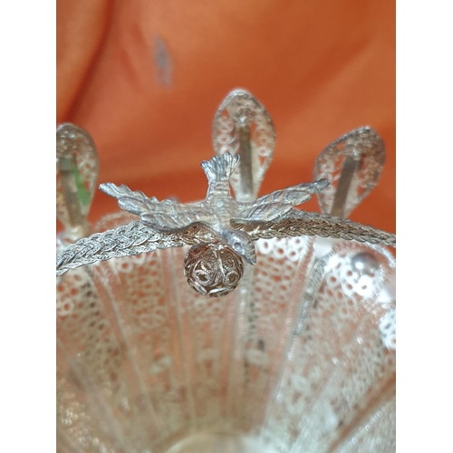 209 - Lefkara Traditional Silver Filigree Basket with 4 - Tea Spoons and 5 x Cake Forks, Total Weight 37.8... 