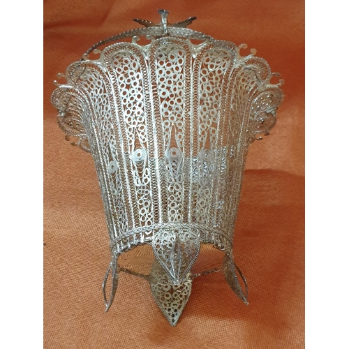 209 - Lefkara Traditional Silver Filigree Basket with 4 - Tea Spoons and 5 x Cake Forks, Total Weight 37.8... 