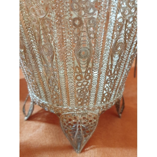 209 - Lefkara Traditional Silver Filigree Basket with 4 - Tea Spoons and 5 x Cake Forks, Total Weight 37.8... 