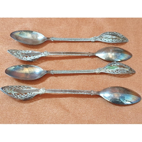 209 - Lefkara Traditional Silver Filigree Basket with 4 - Tea Spoons and 5 x Cake Forks, Total Weight 37.8... 