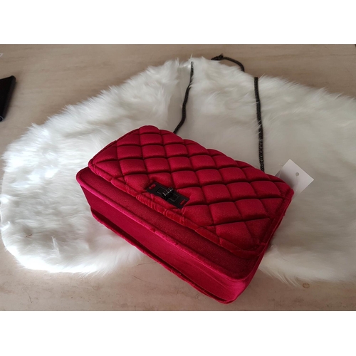 240 - Evening Accessories inc; White Sofa Faux Fur Collar / Stole Together with Stylish Burgundy Velvet Ev... 