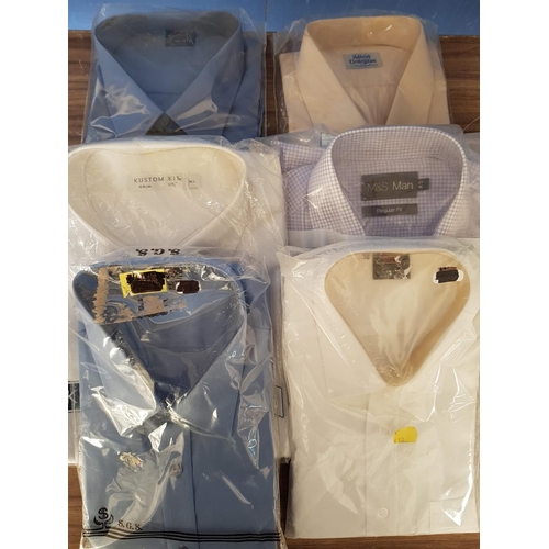 267 - Various Men's Shirts in Different Colours (White XL, Light Blue Size 43 & Size 44, White Size 38, M&... 