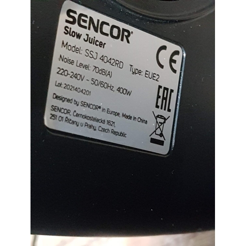 487 - Sencor Juice Maker (Un-Tested) Slow Juicer, Model SSJ 4042RD Type; EUE2