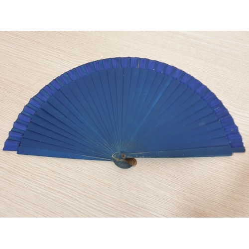 317 - Hand Painted Spanish and Japanese Style Various Fans; Red, Blue and Black Together with One Other So... 