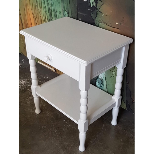 463 - White Bedside with 1 - Drawer