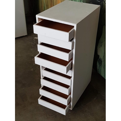 464 - 9 - Drawers Wooden Small Chest of Drawer on Wheels (27 x 38 x 73cm)