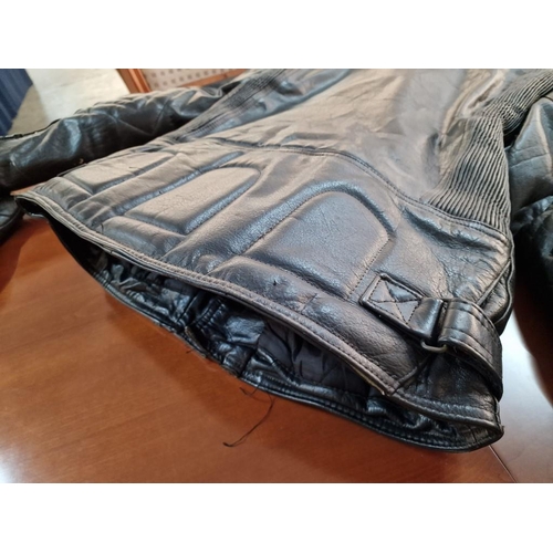 419 - Leather Motorcycle Jacket 'The Bee Clothing Company Ltd', with Thermal Insulation (Size 46), Togethe... 