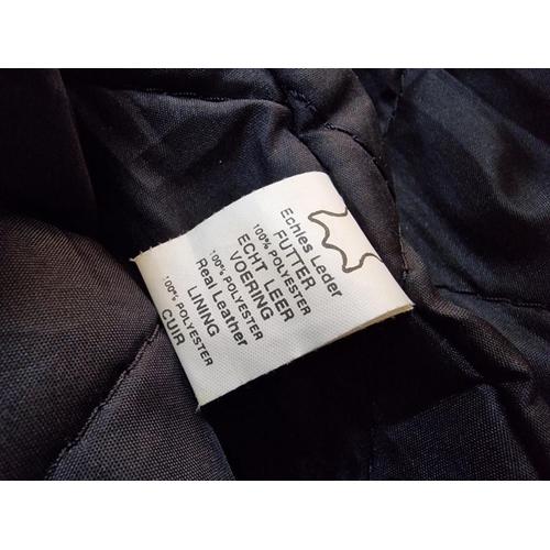 419 - Leather Motorcycle Jacket 'The Bee Clothing Company Ltd', with Thermal Insulation (Size 46), Togethe... 