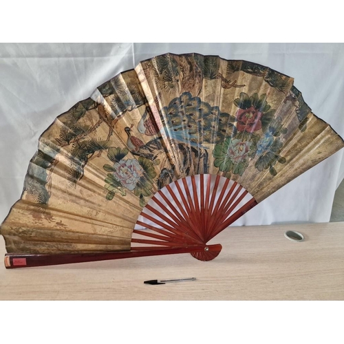 435 - Large Decorative Chinese Fan, (Approx. L: 60cm)