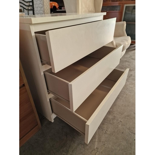 436 - White 3-Drawer Chest of Drawers, (Approx. 80 x 49 x 77cm)