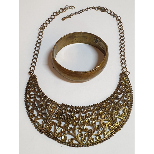 791 - Ethnic Style Brass Jewellery Bracelet and Necklace