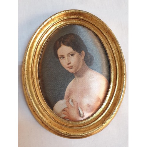 800 - Vintage Style Oval Miniature of Neoclassical Painter Jacques Louis David 