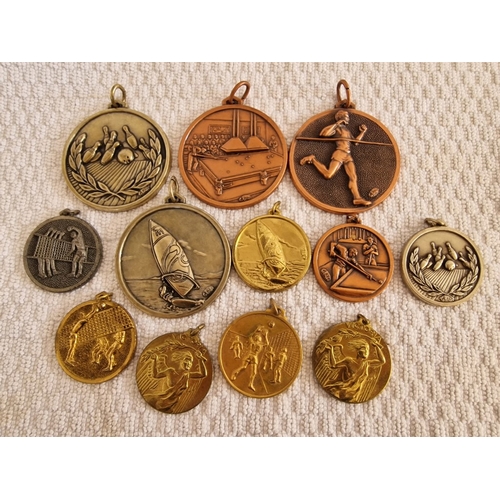 802 - Collection of Assorted Sporting Medals, Incl. Vintage Keo Ones, (12)